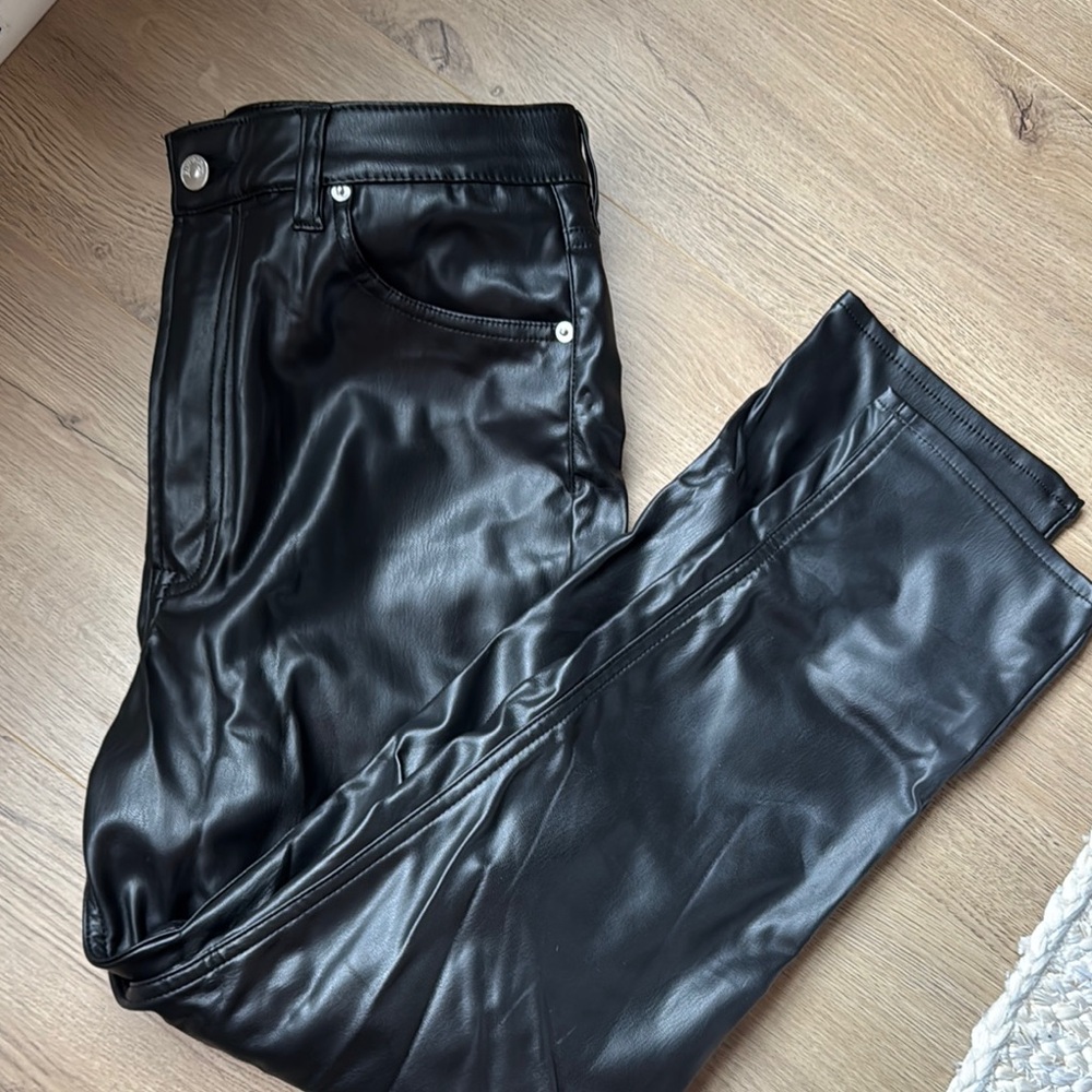 Black Faux Leather Pants
